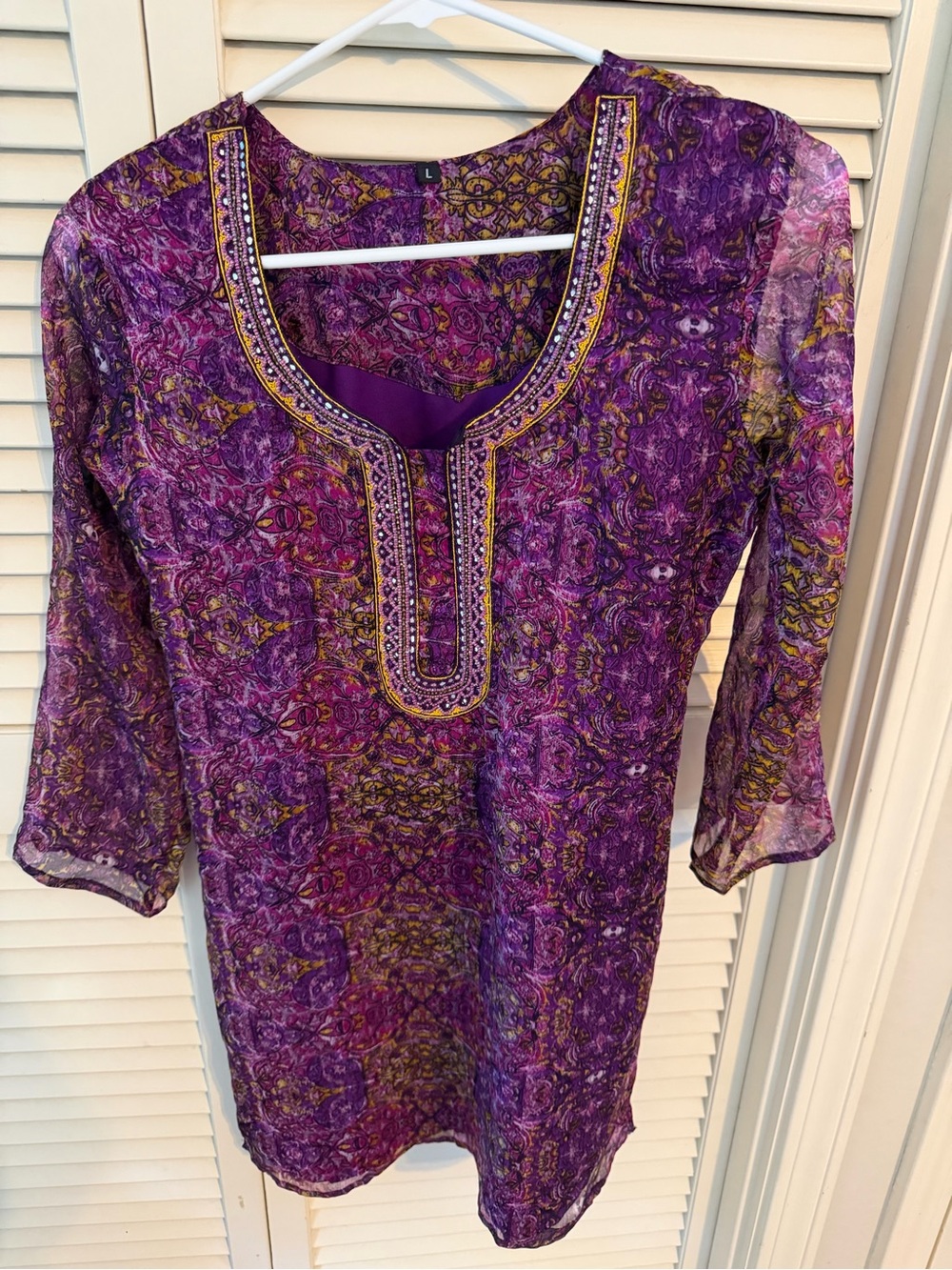 Purple Printed Women’s Tunic Top